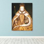 koningin Elizabeth I in Coronation Robes Canvas Afdruk (Insitu (Houten vloer))