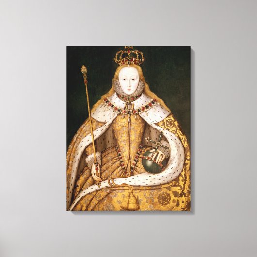 koningin Elizabeth I in Coronation Robes Canvas Afdruk (Voorkant)