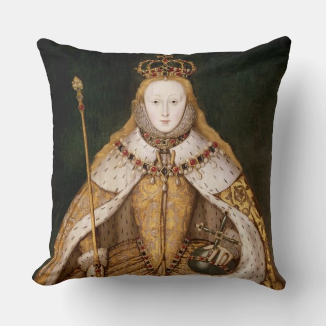 koningin Elizabeth I in Coronation Robes Kussen (Voorkant)