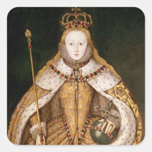 koningin Elizabeth I in Coronation Robes Vierkante Sticker