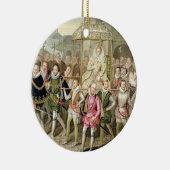 Koningin Elizabeth I in processie met haar Courtie Keramisch Ornament (Rechts)