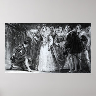 Koningin Elizabeth I Knighing Francis Drake Poster