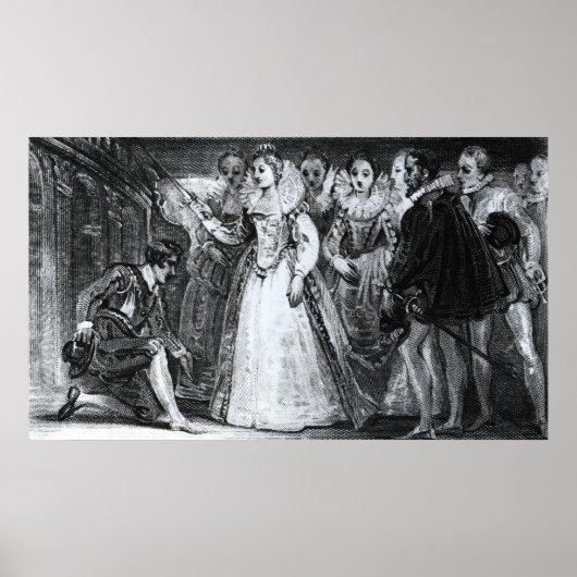 Koningin Elizabeth I Knighing Francis Drake Poster (Voorkant)