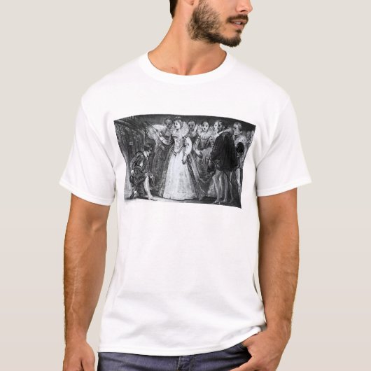 koningin Elizabeth I Knighting Francis Drake T-shirt (Voorkant)