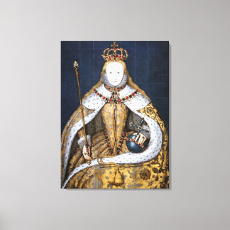 Koningin Elizabeth I van Engeland in een kroningsj Canvas Afdruk