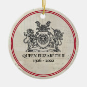koningin Elizabeth II 1926-2022 Kerstmis Keramisch Ornament (Voorkant)