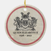 koningin Elizabeth II 1926-2022 Kerstmis Keramisch Ornament (Achterkant)