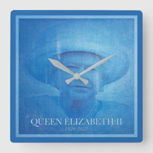koningin Elizabeth II 1926-2022 Vierkante Klok