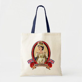 koningin Elizabeth II canvas tas