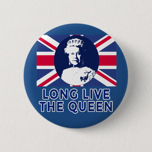 koningin Elizabeth II Long Live The Queen Ronde Button 5,7 Cm