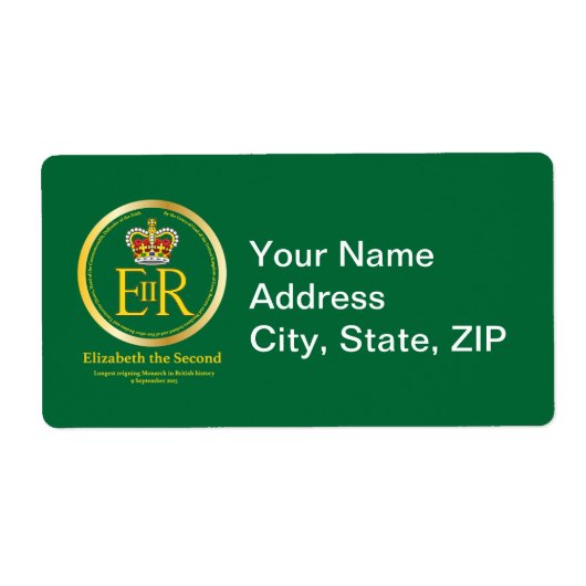koningin Elizabeth II Reign Etiket (Voorkant)