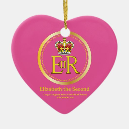 koningin Elizabeth II Reign Keramisch Ornament (Voorkant)