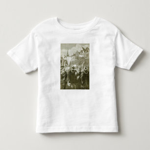 koningin Elizabeth komt in Londen Kinder Shirts