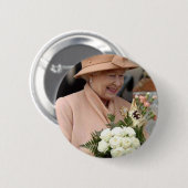 Koningin Elizabeth. Ronde Button 5,7 Cm (Voorkant /achterkant)