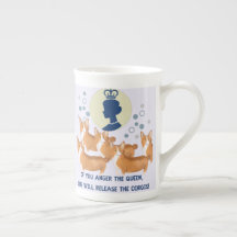 Koningin en Corgis Witty en Whimsical