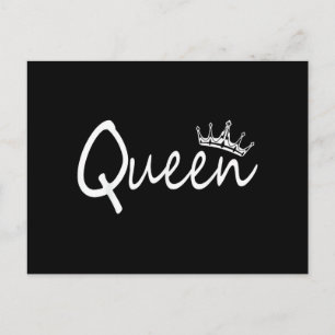 Koningin en Koning Kroon Bijpassend Paar Ontwerp v Feestdagenkaart