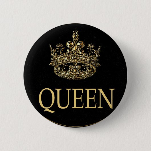 Koningin en KroonEmblem Ronde Button 5,7 Cm (Voorkant)