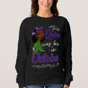 Koningin Geboren in oktober Black Girl Birthday Mo Trui