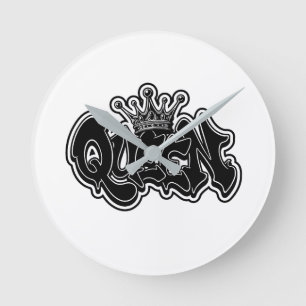 Koningin Graffiti Ontwerp Ronde Klok