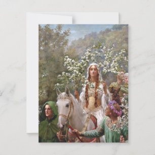 Koningin Guinevere's Maying, 1900 door John Collie Briefkaart