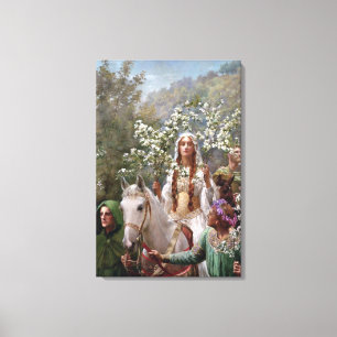 Koningin Guinevere's Mei-viering (door John Collie Canvas Afdruk