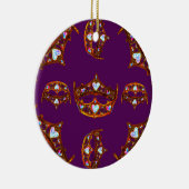 Koningin Hearts Gold Crown Tiara royal paars Keramisch Ornament (Rechts)