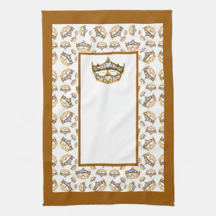 Koningin hekelt gouden kanoniekeukenhanddoek theedoek