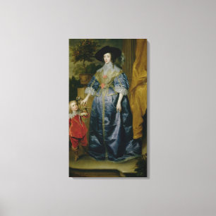 Koningin Henrietta Maria en haar dwerg Canvas Afdruk