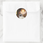 Koningin- Himalaya kat 7 Ronde Sticker (Tas)