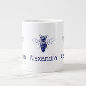 Koningin in Blauw Extra Grote Beker (Voorkant)