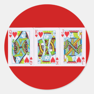 Koningin, Koning, Hart Ronde Sticker