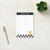 Koningin & koning op zwarte en witte schaafdingen  post-it® notes (Kantoor)