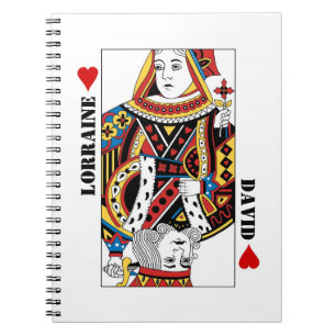 Koningin + Koning van de Kaart van het Spelen Kaar Notitieboek