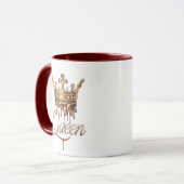 Koningin Kroon Elegante Koninklijke Prinses Ontwer Mok (Voorkant links)