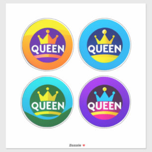 Koningin Kroon Ronde Badge Set Sticker