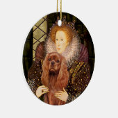 Koningin Liz I - Ruby Cavalier Keramisch Ornament (Rechts)