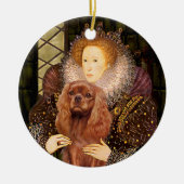 Koningin Liz I - Ruby Cavalier Keramisch Ornament (Voorkant)