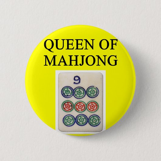 koningin MAHJONG Ronde Button 5,7 Cm (Voorkant)