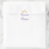 Koningin Mam met Tiara Ronde Sticker (Tas)