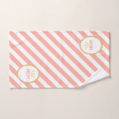 Koningin Mam's kroonkroon op koraal & witte gestre Bad Handdoek (Handdoek)