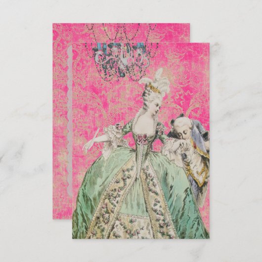 Koningin Marie Antoinette - Uitnodigingen / RSVP (Voorkant / Achterkant)