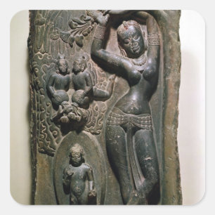 Koningin Maya baart boeddha Vierkante Sticker