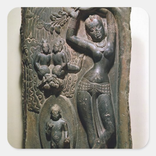 Koningin Maya baart boeddha Vierkante Sticker (Voorkant)