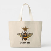 Koningin met Fancy gewas T-shirt grote Canvas tas (Achterkant)