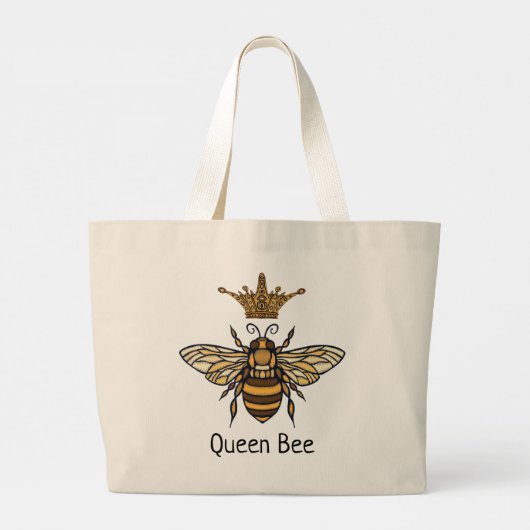 Koningin met Fancy gewas T-shirt grote Canvas tas (Achterkant)