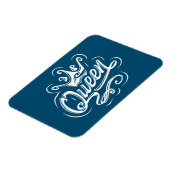 Koningin met kroon, Typografie Design Magneet (Linkerzijde)