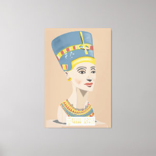 Koningin Nefertiti en Cartouche rechthoekig Poster Canvas Afdruk