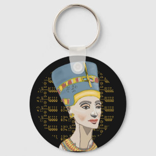 Koningin Nefertiti met Cartouche Sleutelhanger