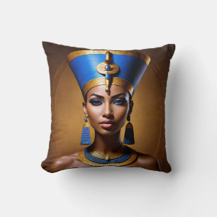 “Koningin Nefertiti” Mooie Oude Afrikaanse Koningi Kussen