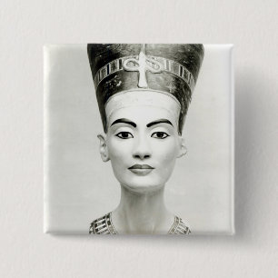 Koningin Nefertiti Vierkante Button 5,1 Cm